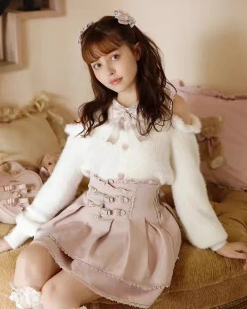 Women's Off Shoulder Button Front Bow Detail Cardigan