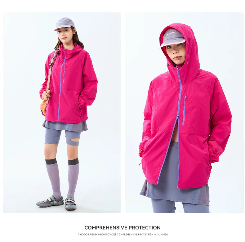 Lightweight Hooded Hiking Windbreaker Jacket for Trail Wear