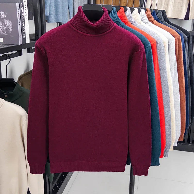 Men's Turtleneck Long Sleeve Knit Sweater