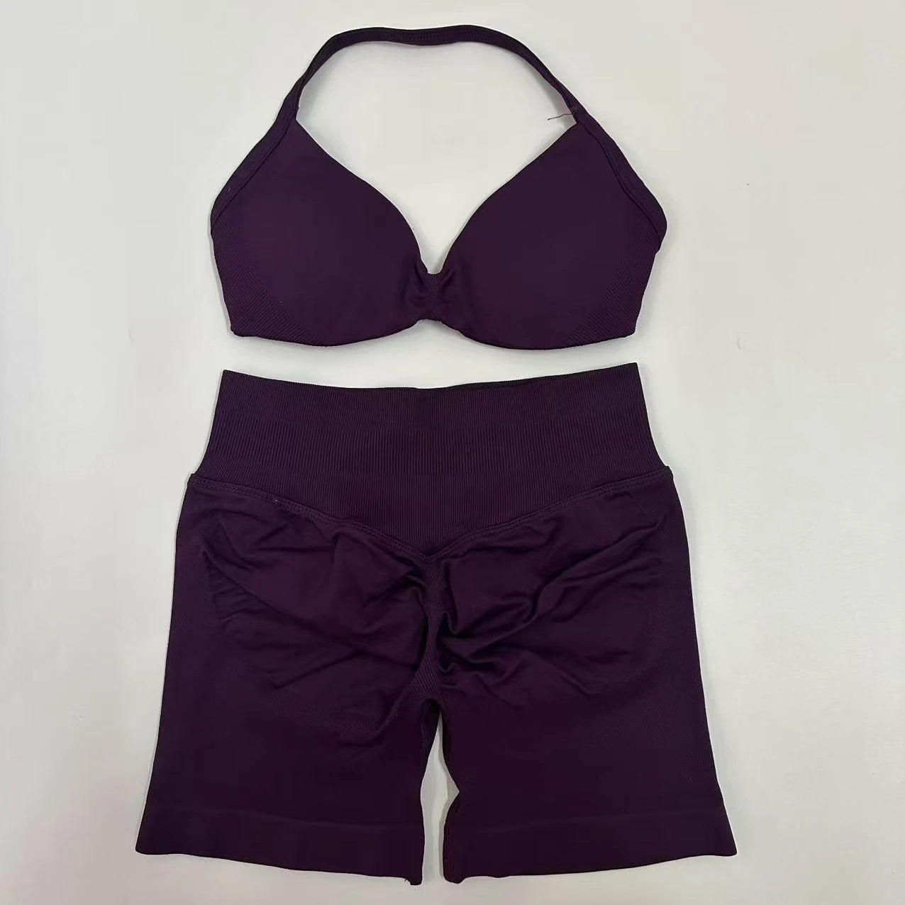 Women's Strappy Bra And Shorts Yoga Set For Workout Outfits