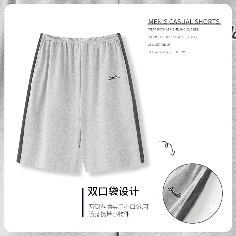 Men's Solid Elastic Waist Pocket Lounge Sleep Shorts with Style Options