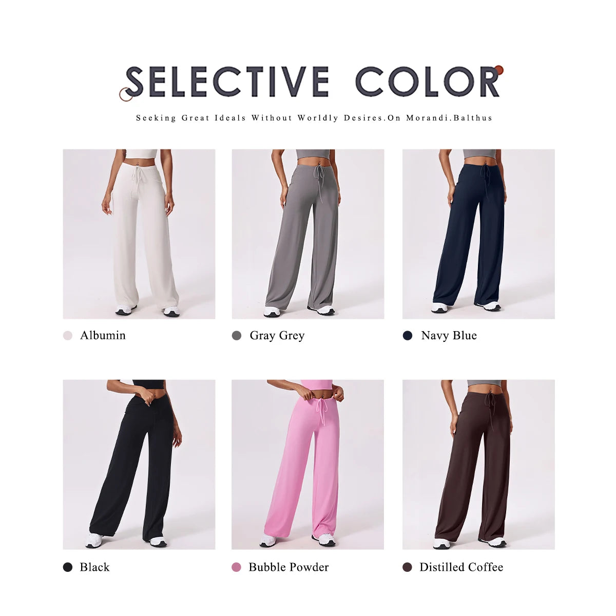 Women's High Waist Nylon Blend Palazzo Pants with Flowing Wide Legs