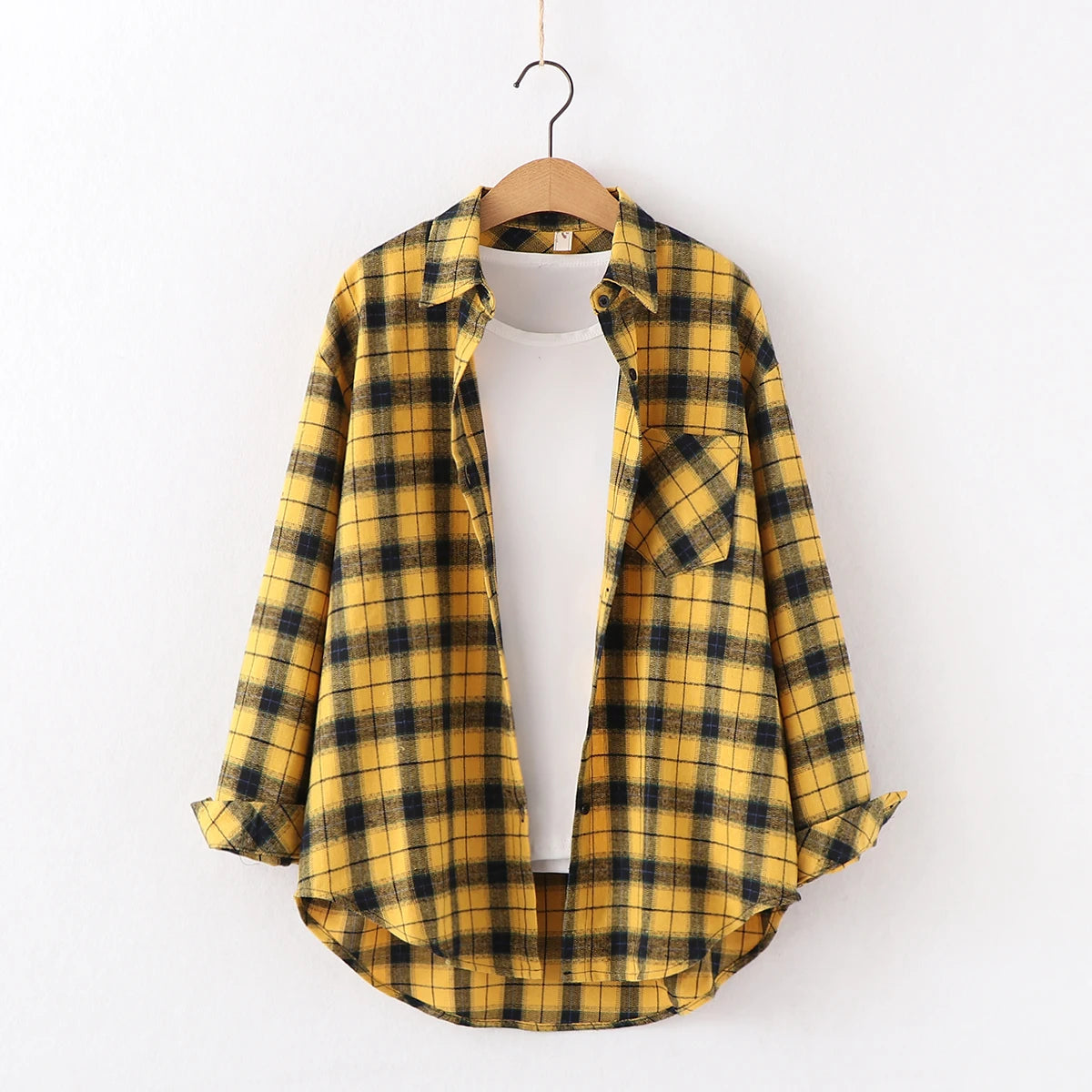 Women's Checked Collared Long Sleeve Shirt