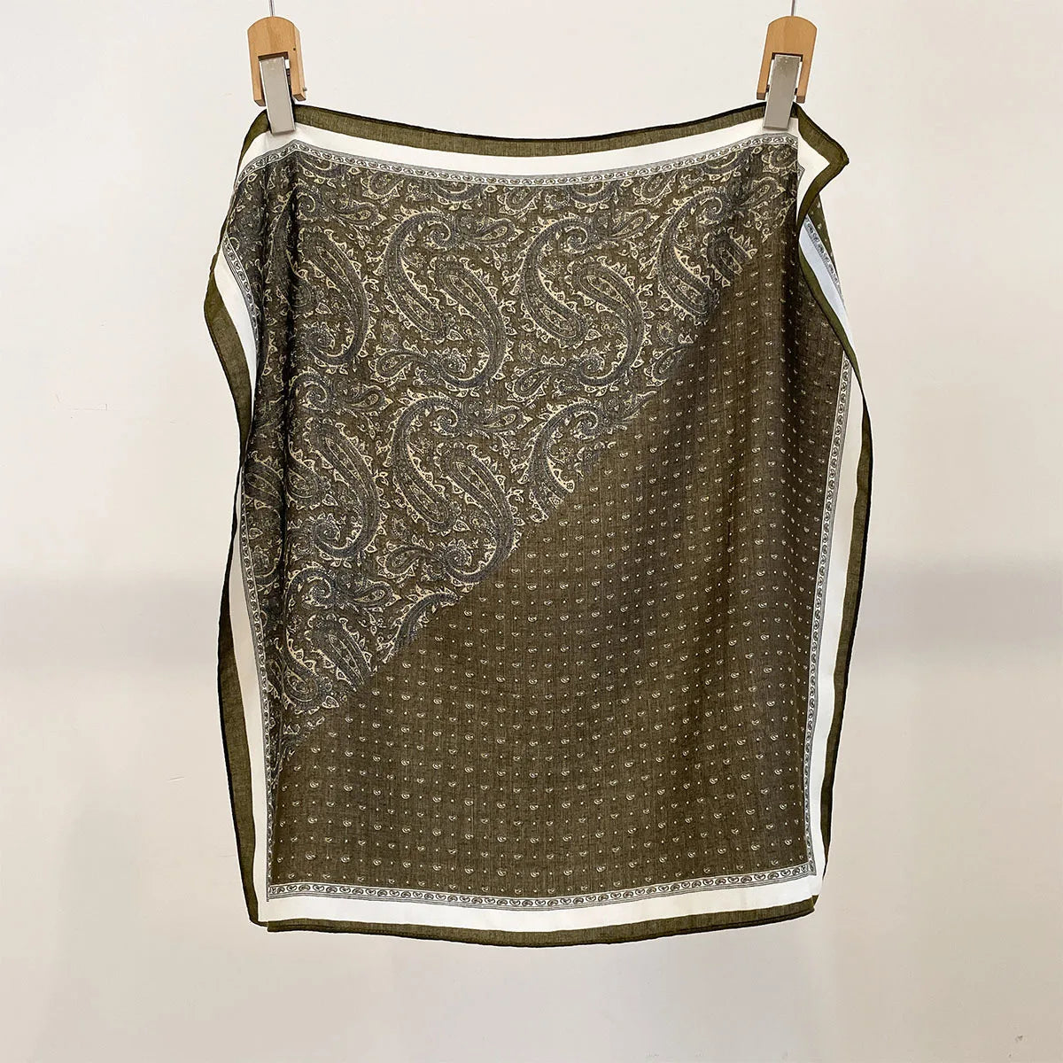 Printed Square Scarf with Polka Dot Pattern Options