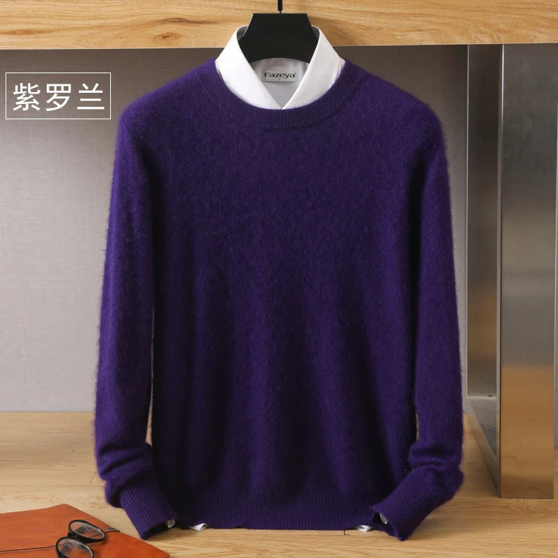 Men's Plain Crew Neck Long Sleeve Knit Sweater
