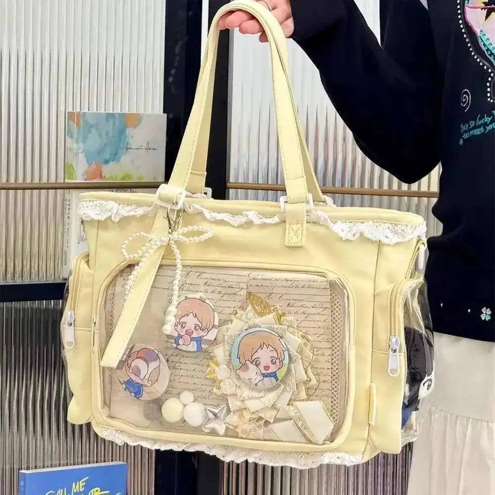 Decorative Display Tote Bag with Transparent Front Pocket