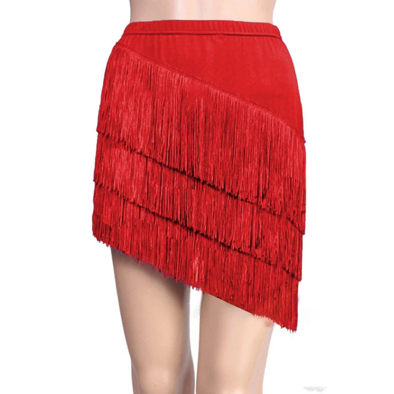 Women's Fringe Mini Latin Dance Skirt for Ballroom and Salsa Outfits