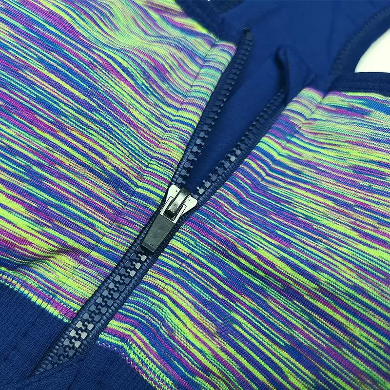 Women's Front Zip Racerback Space Dye Sports Bra