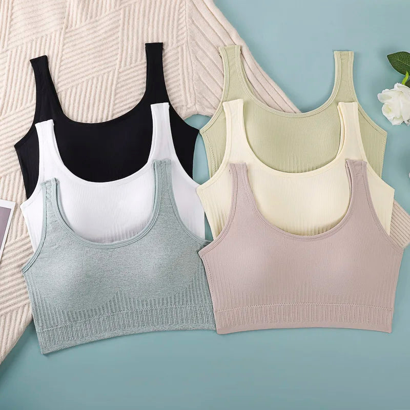 Women's Ribbed Scoop Neck Cropped Tank Top