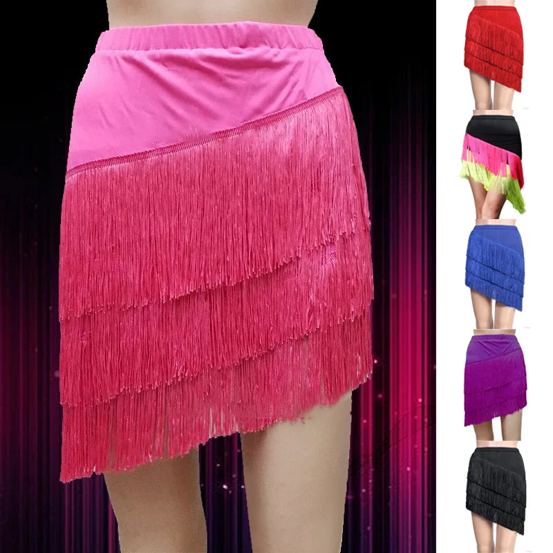 Women's Fringe Mini Latin Dance Skirt for Ballroom and Salsa Outfits