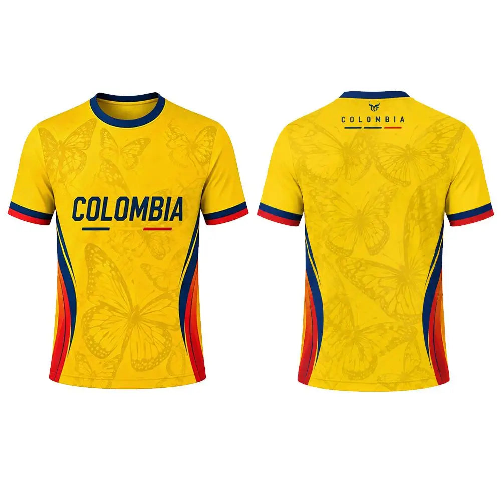 Colombia Flag Football Short Sleeve Jersey For Sports Outfits