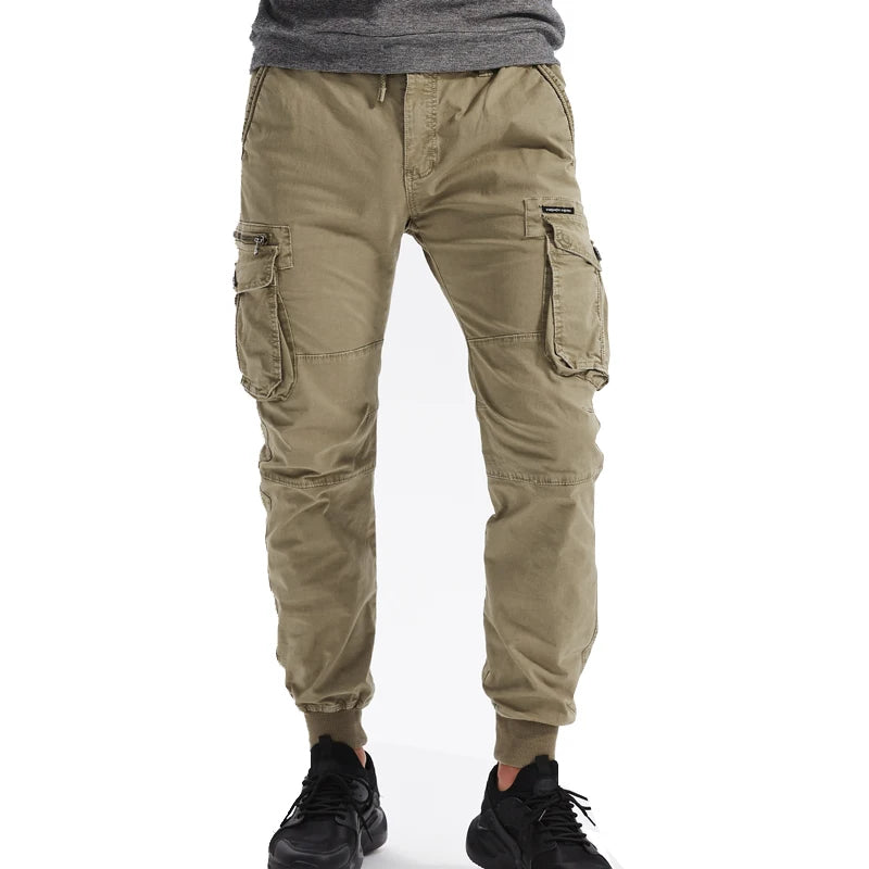 Men's Multi Pocket Elastic Waist Casual Cargo Pants