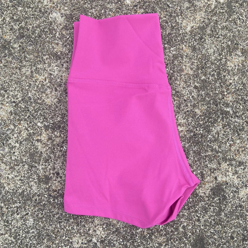 Women's High Waist Nylon Blend Biker Shorts with Colour Options