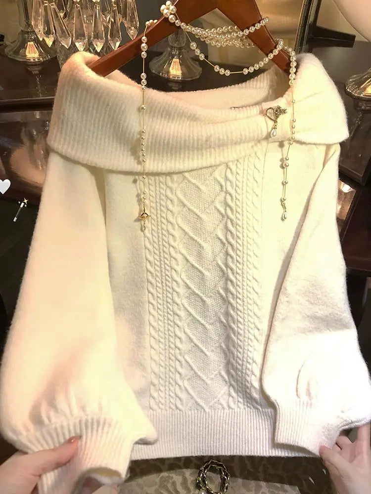 Women's Plain Crew Neck Long Sleeve Sweater Casual Knit Layer