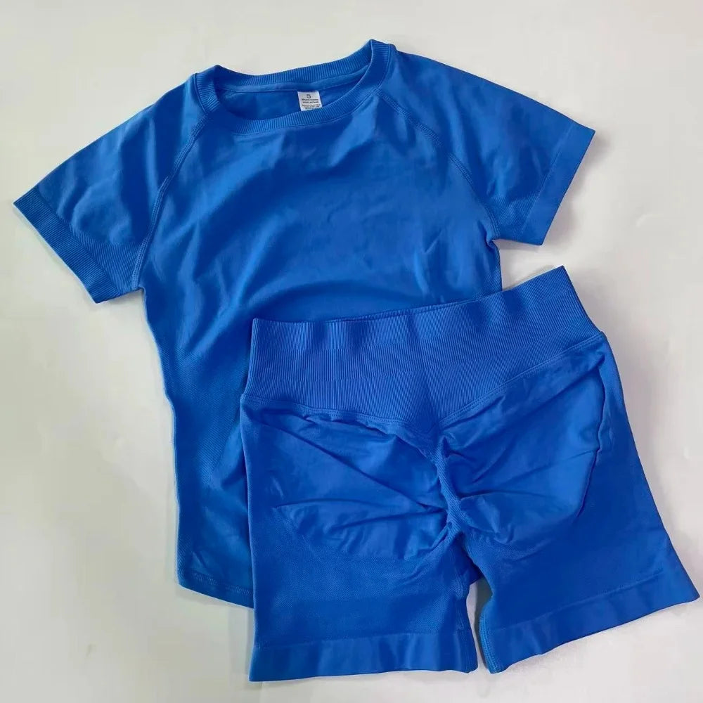 Women's Tee And Shorts Yoga Set For Workout Outfits
