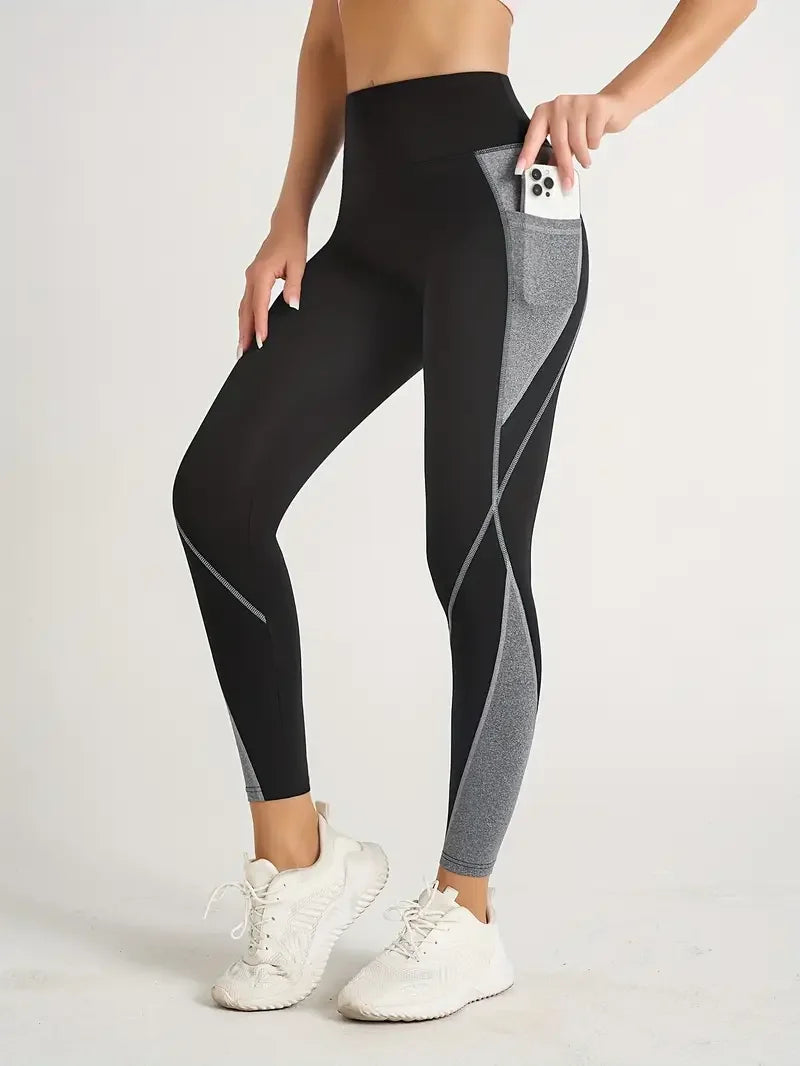 Women's Side Pocket Panelled Capri Leggings For Workout Outfits