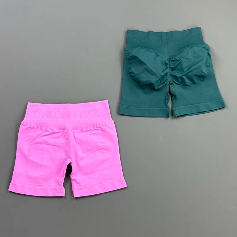 Women's High Waist Nylon Blend Scrunch Shorts for Gym Training