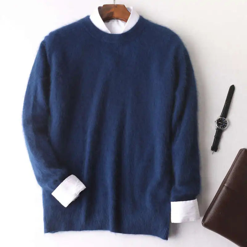 Men's Plain Long Sleeve Knit Sweater