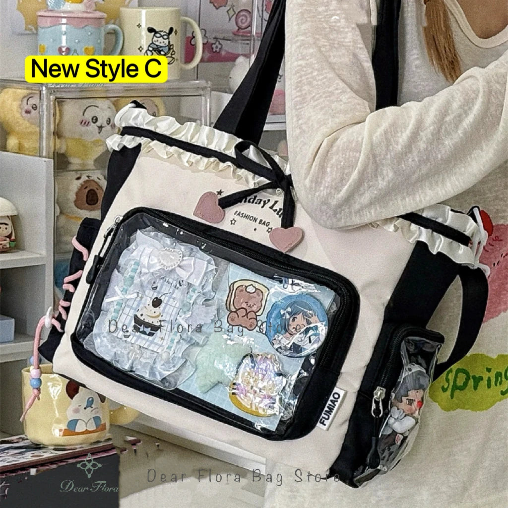 Decorative Display Tote Bag with Transparent Front Pocket