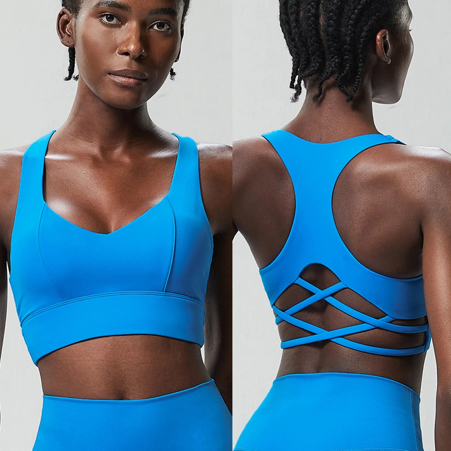 Women's Racerback Lattice Strap Sports Bra