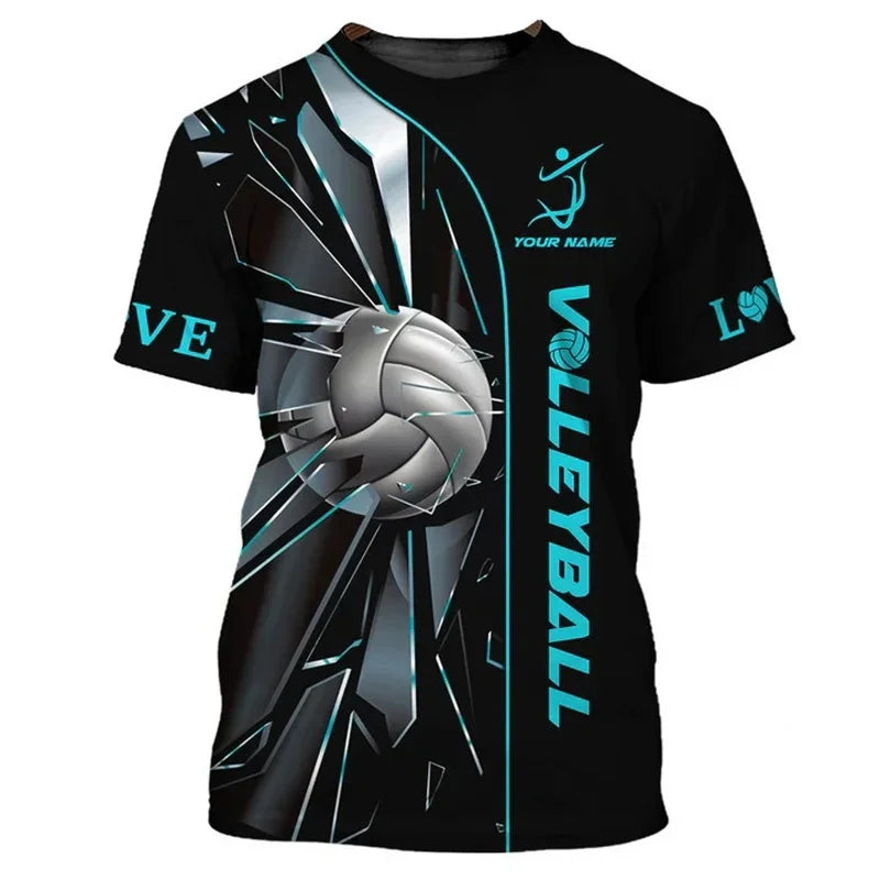 Volleyball Graphic Short Sleeve T-shirt For Sports Outfits