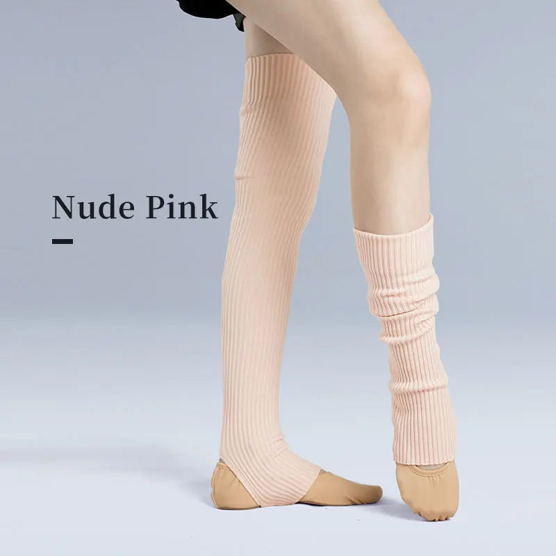 Ribbed Ballet Leg Warmers with Open Heel Foot Shape