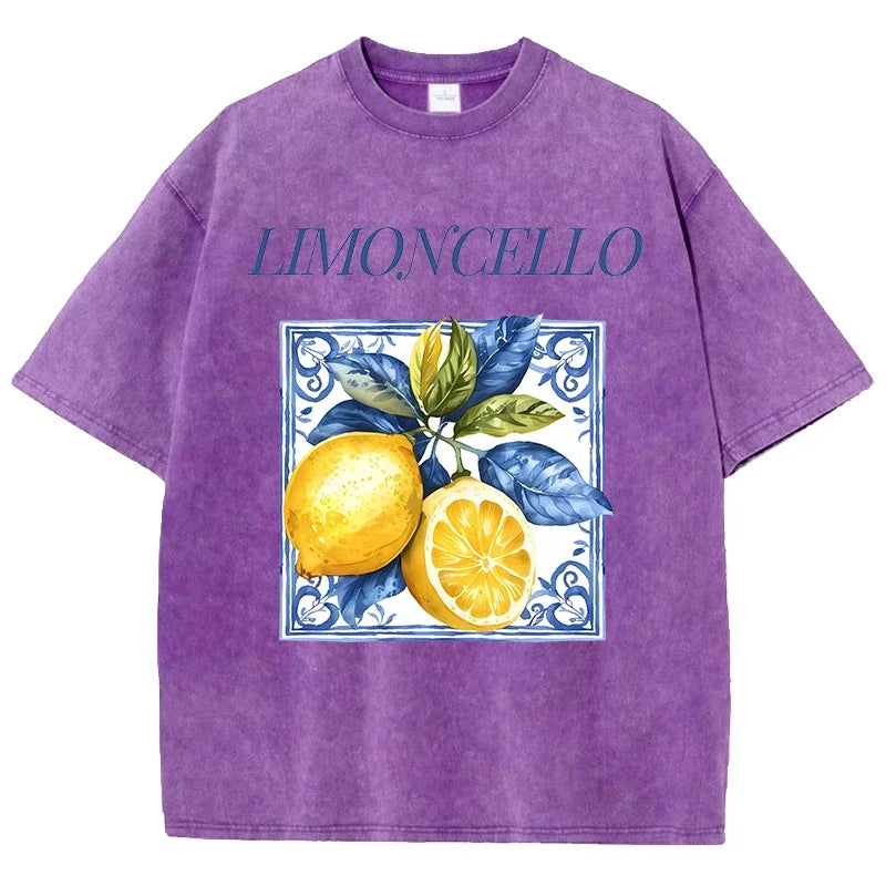 Printed Washed T-shirt Men's Cotton T-shirt Round Neck Comfortable Streetwear Men's Casual Summer Wear