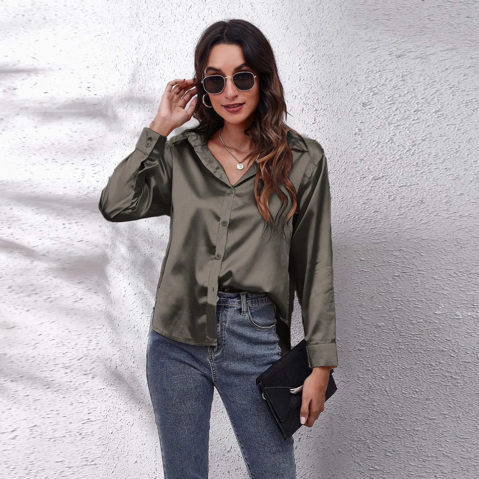 Women's Collared Long Sleeve Shirt