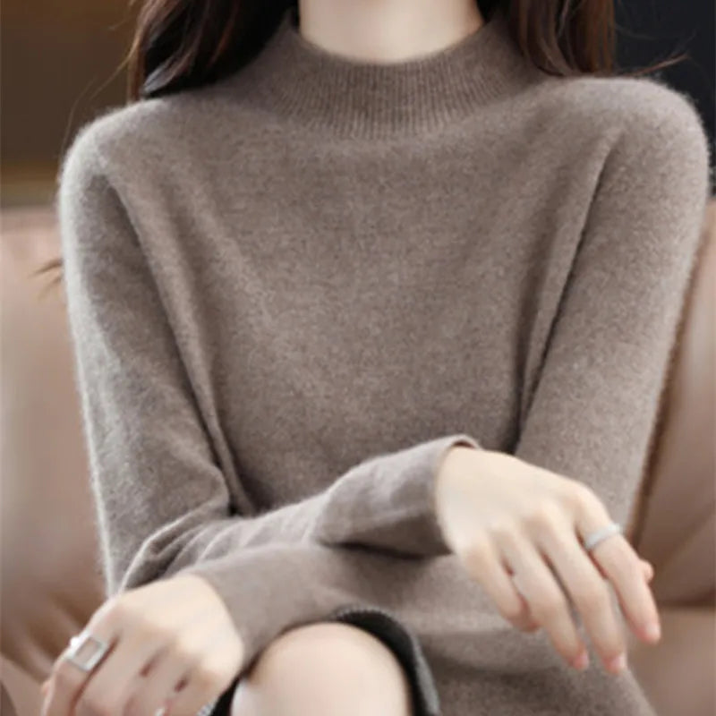 Women's Raised Rib Long Sleeve Knit Sweater Casual Knit Layer