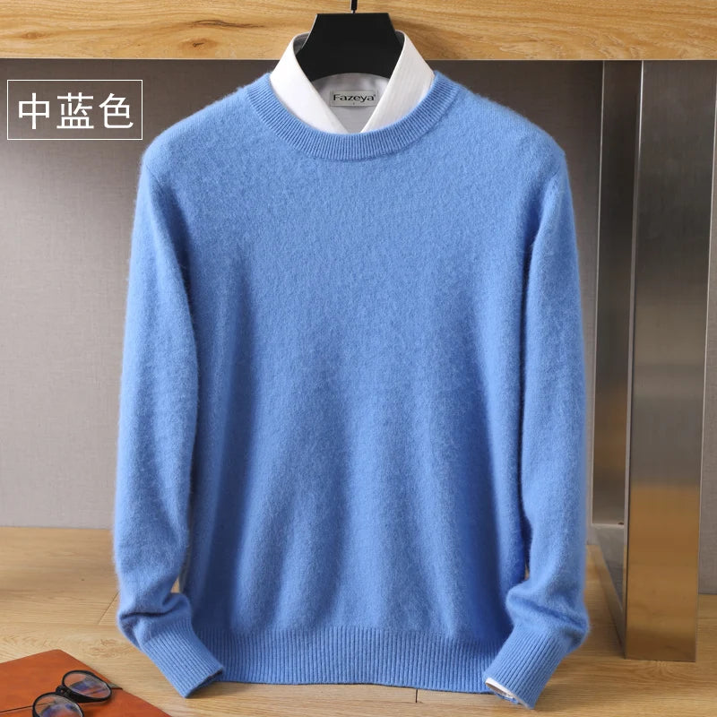 Men's Plain Crew Neck Long Sleeve Knit Sweater