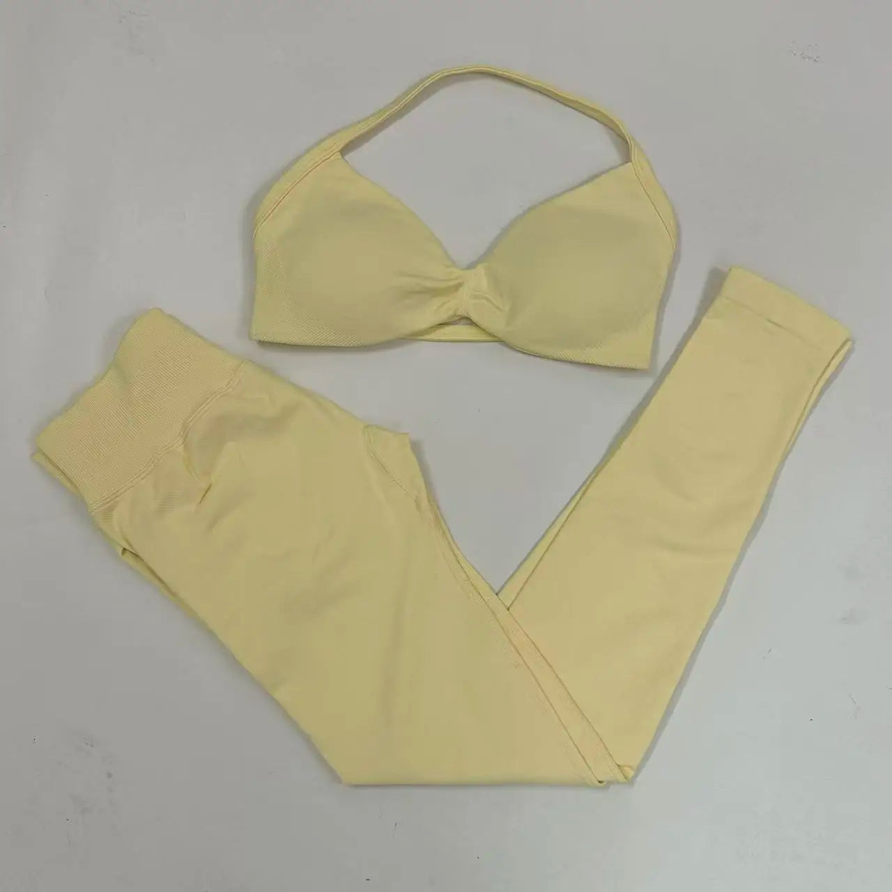 Women's Strappy Bra And Leggings Yoga Set For Workout Outfits