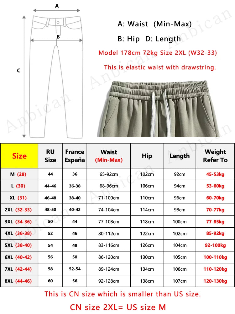 Men's Elastic Waist Loose Fit Casual Pants For Everyday Wear