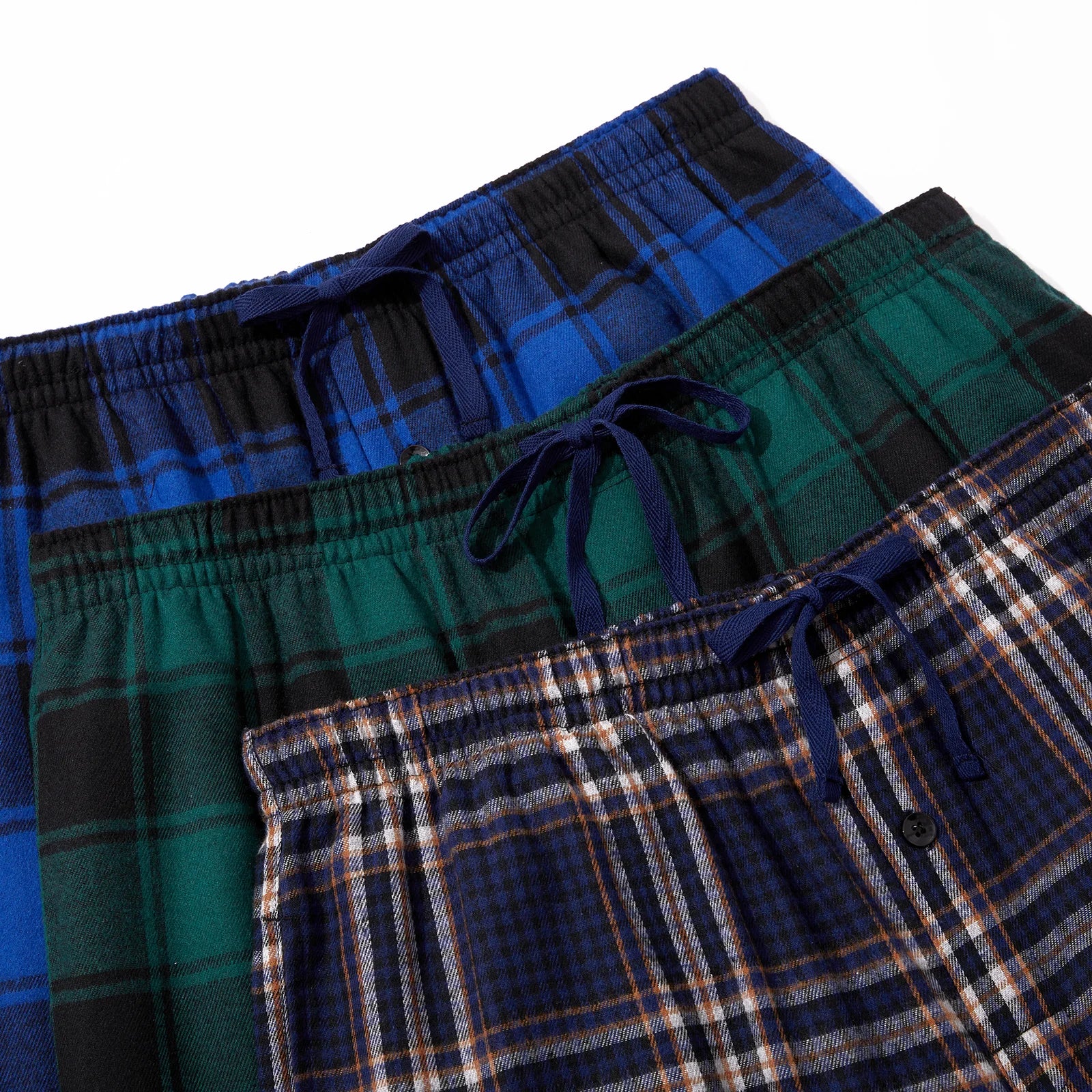 Men's Plaid Elastic Waist Pocket Straight Leg Pajama Lounge Pants