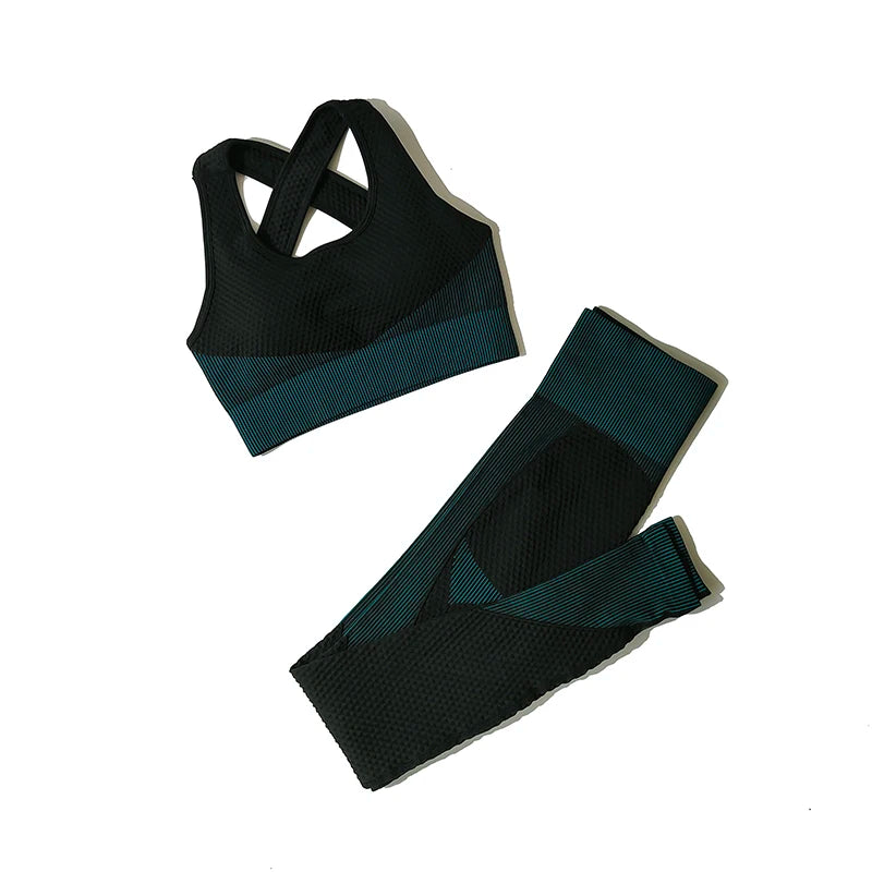 Women's Zip Jacket Bra And Leggings Yoga Set