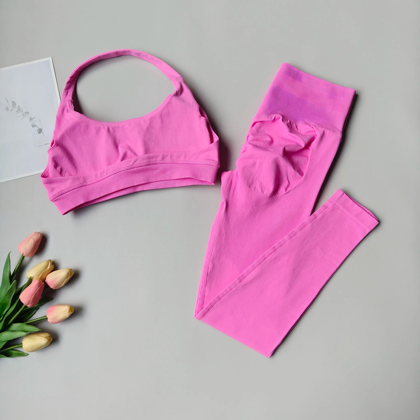 Women's Halter Bra And Leggings Yoga Set For Workout Outfits