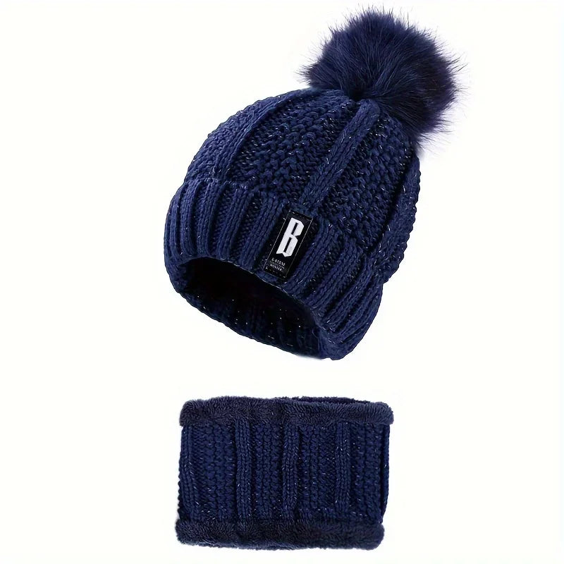 Winter Hat Scarf and Gloves Set with Two or Three-Piece Options