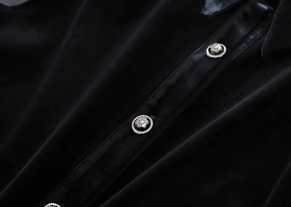 Women Turn Down Collar Crocheted Lace Single Breasted Cardigan Mid Length A Line Velvet Ruffled Sleeveless Jackets