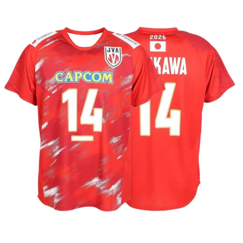 Japan Number Twelve Volleyball Short Sleeve Jersey For Sports Outfits