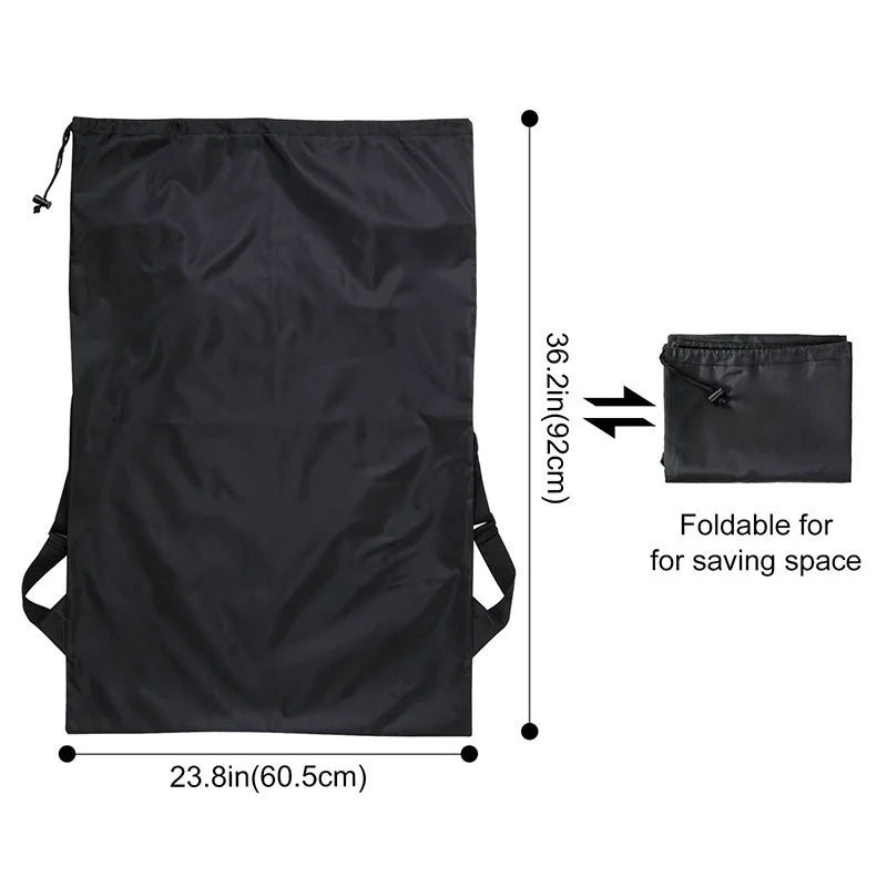 Drawstring Laundry Backpack for Travel and Dorm Clothing Storage Needs