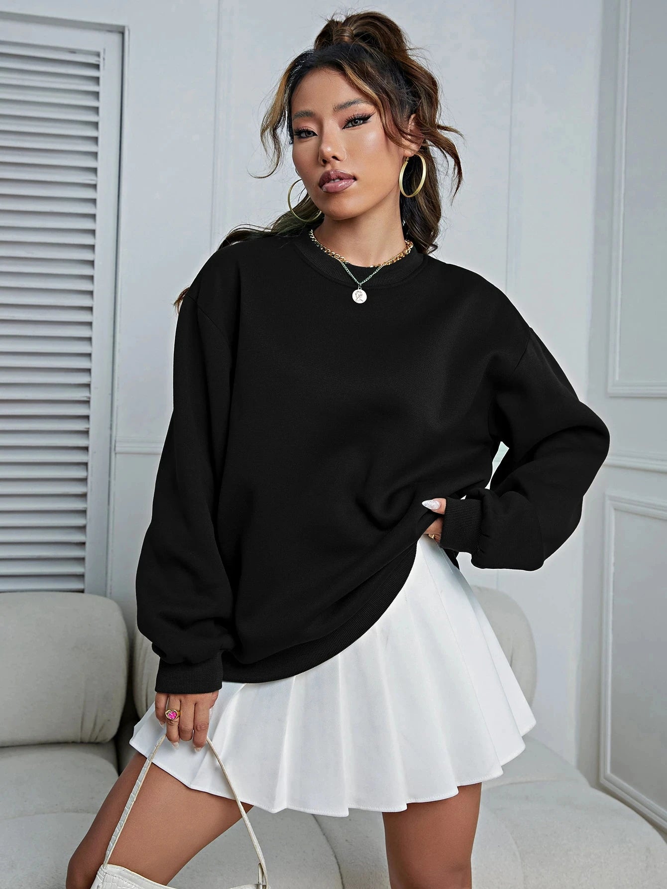 Long Sleeve Casual Pullover Sweatshirt with Original Style Options