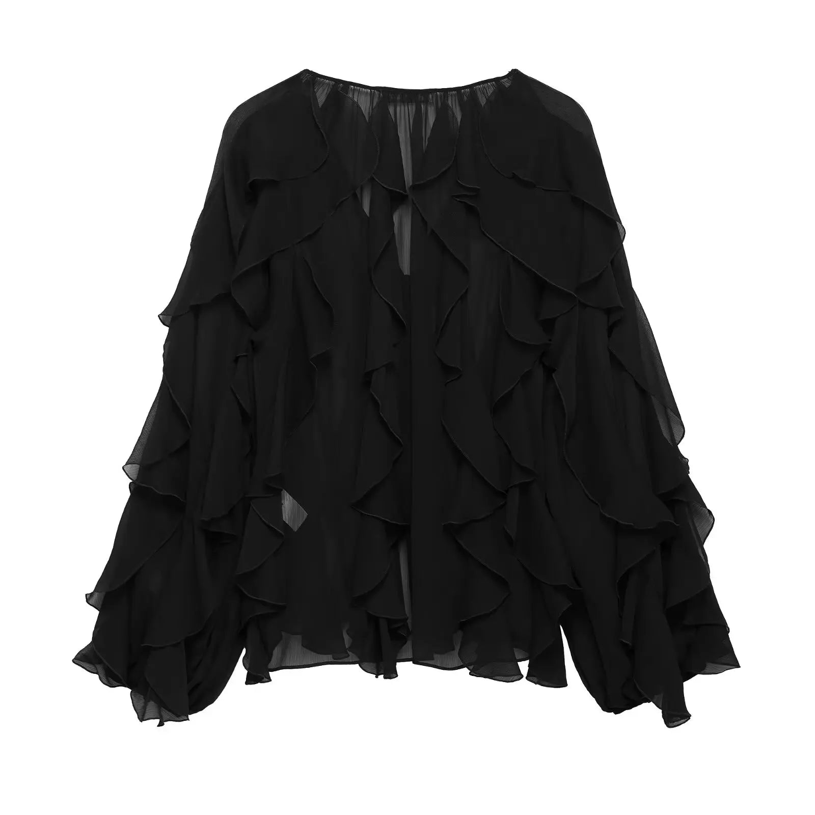 Women's Ruffled V Neck Blouse