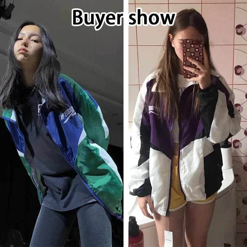 Color Block Long Sleeve Casual Streetwear Racing Style Jacket