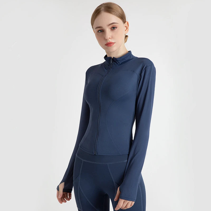 Women's Thumb-Hole Zip-Front Workout Jacket