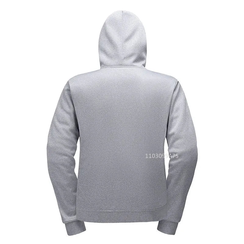 USB Heated Full Zip Long Sleeve Hooded Outdoor Sweatshirt