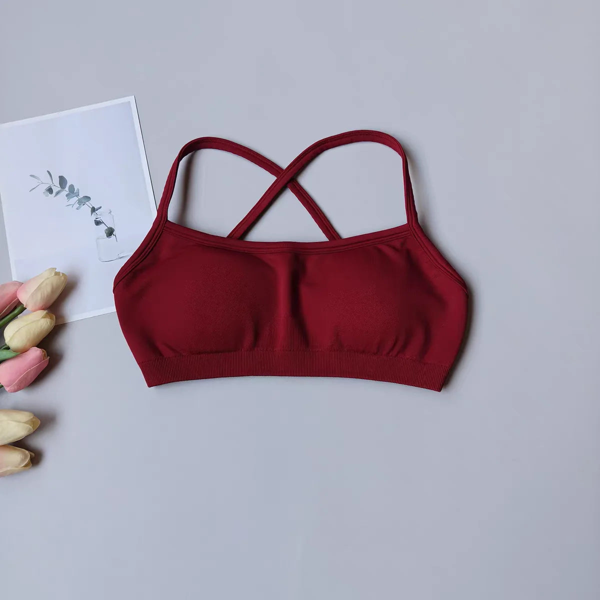 Women's Thin Strap Cross Back Sports Bra