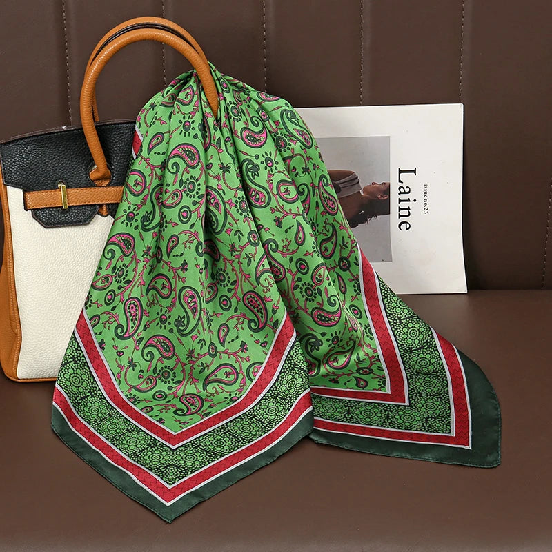 Printed Square Scarf with Floral and Graphic Pattern Options
