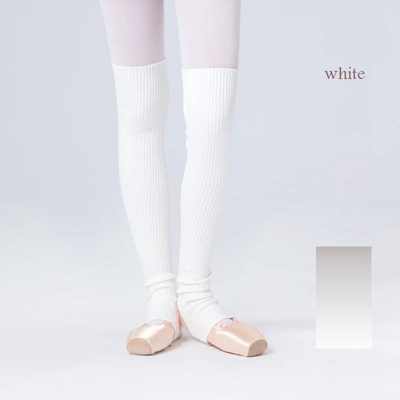 Ribbed Ballet Leg Warmers with Open Heel Foot Shape