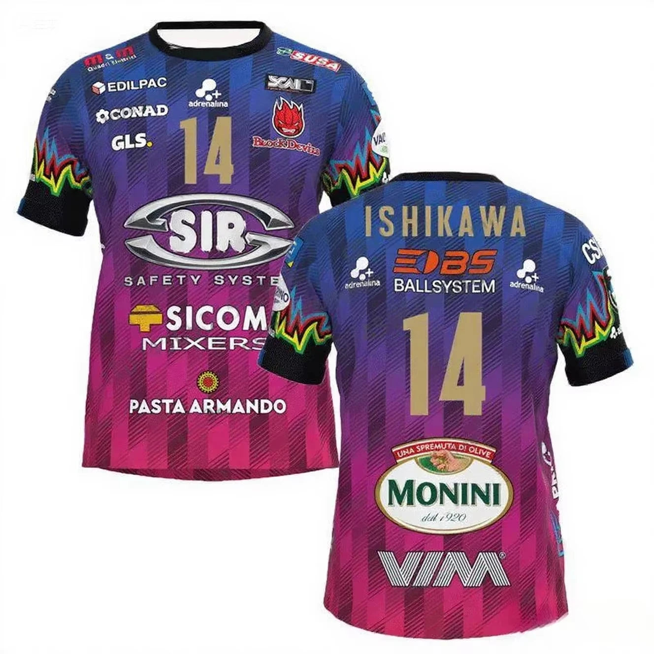 Perugia Number Fourteen Volleyball Short Sleeve Jersey For Sports Outfits