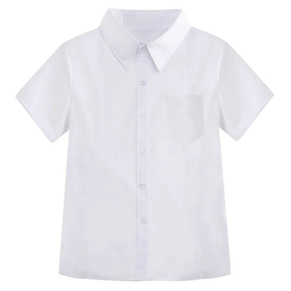 Women's Plain Collared Short Sleeve Button Front Shirt