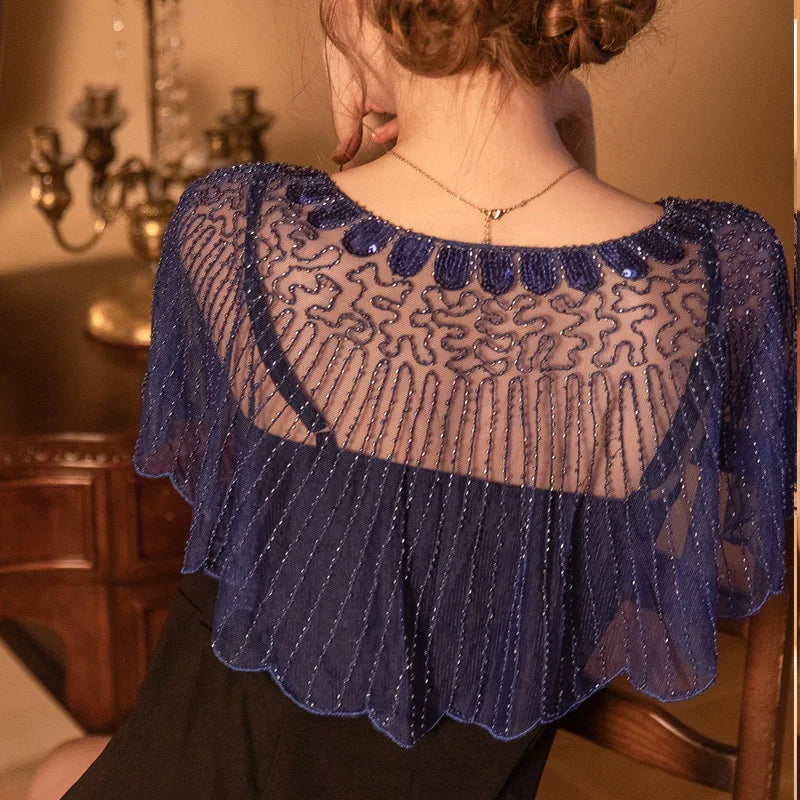 Beaded Scalloped Capelet for Layering over Dresses and Tops